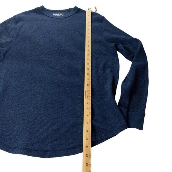 American Eagle Mens Black Long Sleeve Pullover Sweater Shirt Size Large​​​​ - Picture 6 of 7